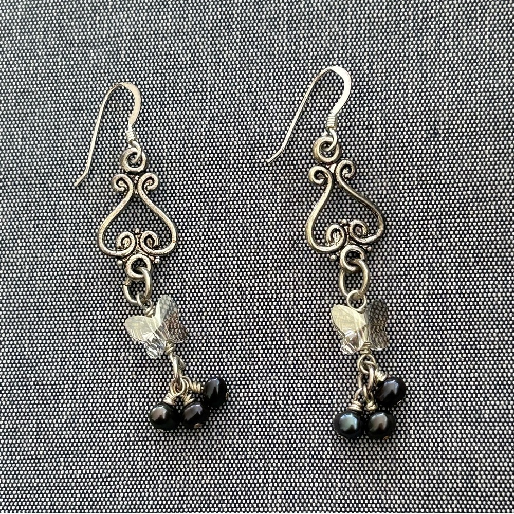 Butterfly Crystal Drop Earrings